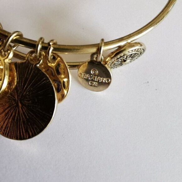 Graziano Gold Charm Bracelet Turquoise Orange Bangle - Picture 5 of 7